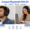 Casque audio Bluetooth rechargeable NIA Q1