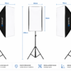 Kit softbox Puluz 50x70 cm avec trépied réglable 210 cm pour studio photo