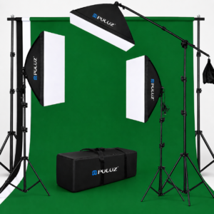 Pack studio photo avec structure de fond, 3 fonds colorés et pinces solides