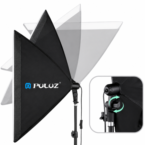 Softbox studio photo Puluz avec angle réglable pour éclairage précis