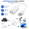 Carte son USB externe avec entrée microphone et sortie casque 3,5 mm