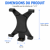Support pour tablette avec pince universelle pour trépied photo et vidéo