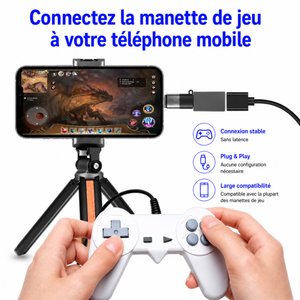 Adaptateur charge rapide USB-C vers Lightning