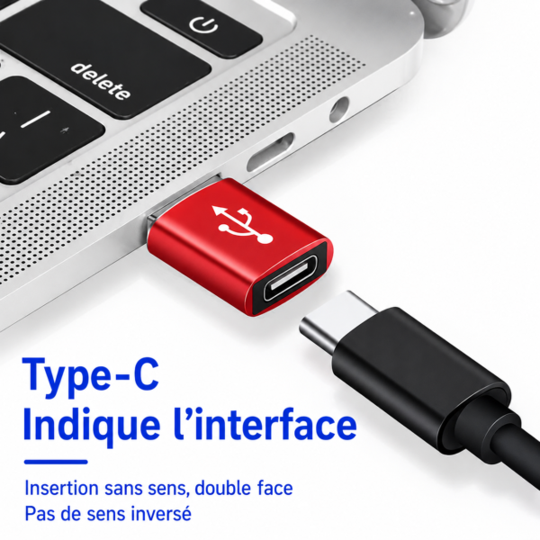 Convertisseur USB-A vers USB-C OTG