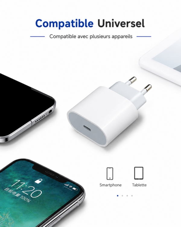 Chargeur USB-C 20W Plustar avec câble inclus