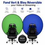 Arrière-plan double face vert et bleu pliable pour studio photo et vidéo