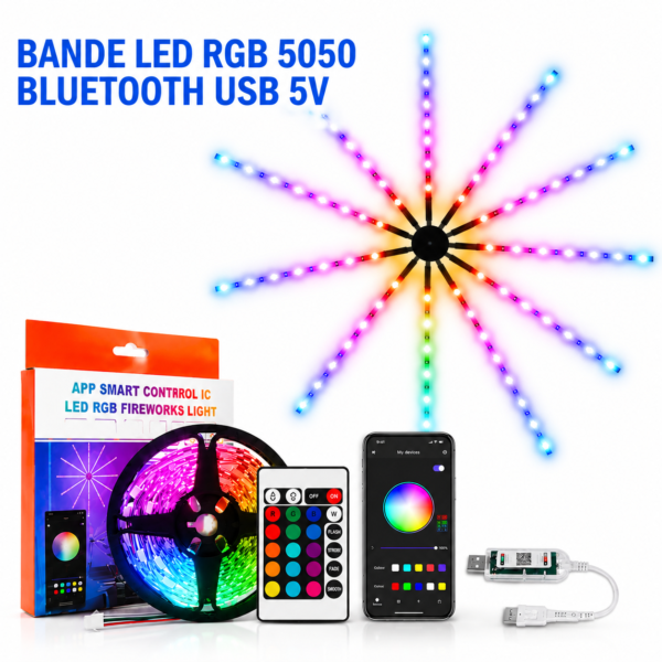 Bande LED RGB flexible pour TV, bureau et setup gaming