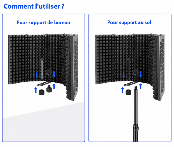 Filtre acoustique anti écho pour microphone podcast et streaming