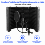 Bouclier anti bruit avec mousse acoustique haute densité pour micro studio