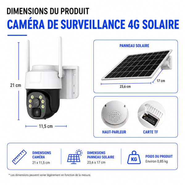 Caméra IP solaire Full HD avec vision nocturne