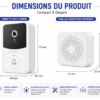 Sonnette intelligente sans fil avec bouton étanche