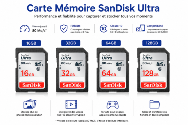 Carte mémoire Kingston originale 16 Go à 128 Go