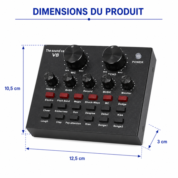 Carte Son V8 multifonctionnelle pour streaming podcast et gaming