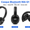 Casque Bluetooth NIA Q1 avec microphone