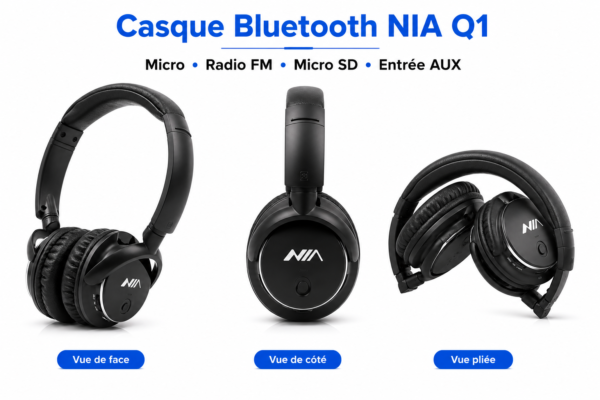 Casque Bluetooth NIA Q1 avec microphone