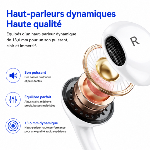 Écouteurs filaires iPhone avec microphone