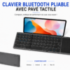 Clavier Bluetooth pliable avec pavé tactile intégré