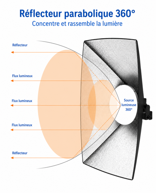 Kit Softbox 3 pièces avec lampes pour studio photo et vidéo professionnel