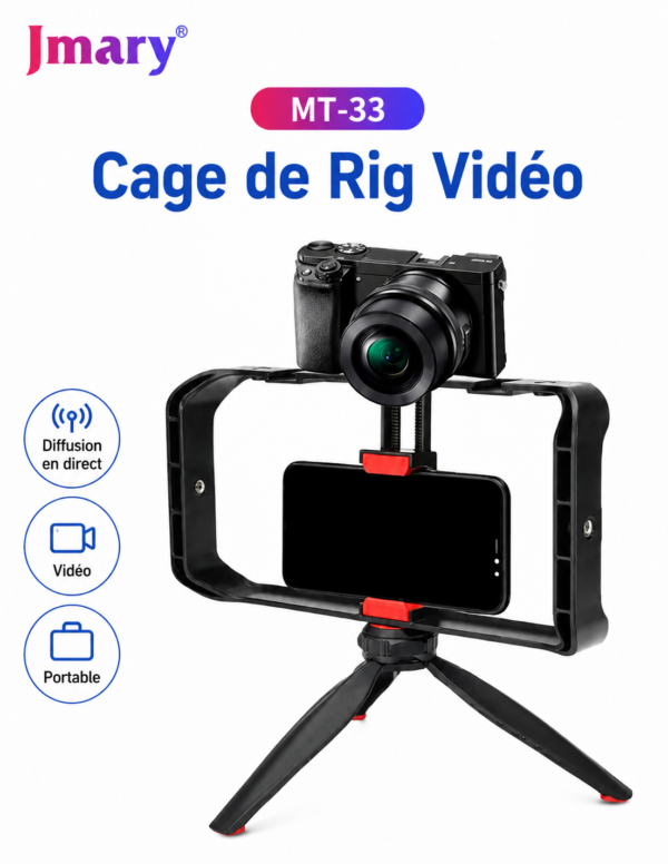 Kit vidéo et photo professionnel avec projecteur LED 50W et trépied