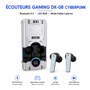 Écouteurs Gaming DX-08 Cyberpunk Bluetooth 5.3