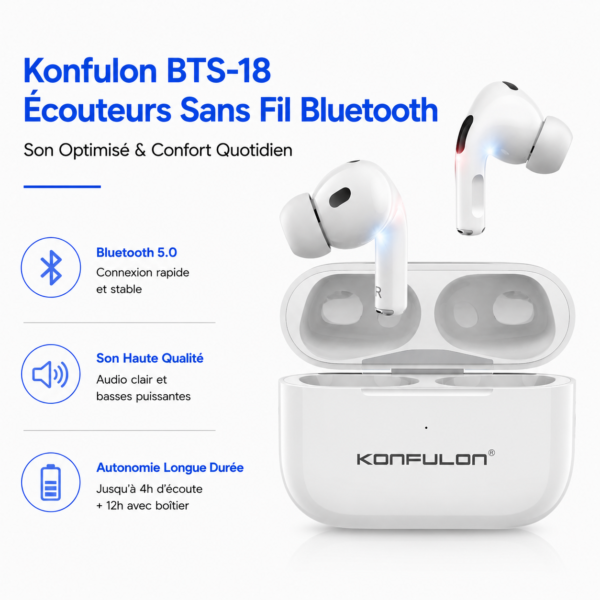 Écouteurs sans fil Bluetooth Konfulon BTS-18