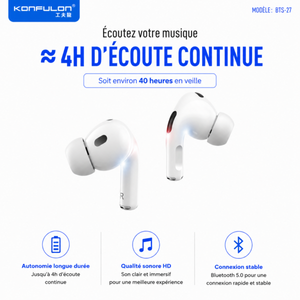 Écouteurs TWS HD pour Android et iPhone