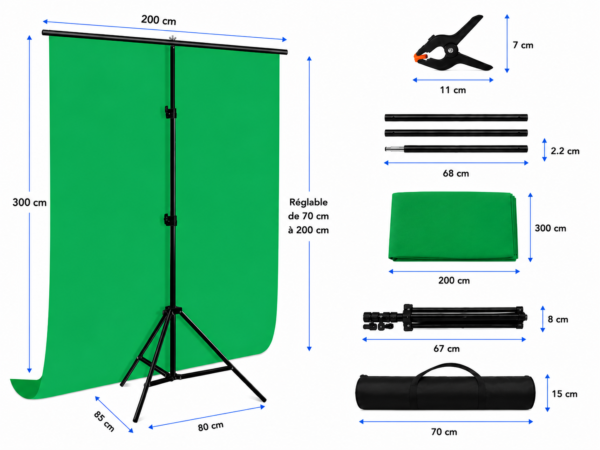 kit chromakey puluz pour création contenu
