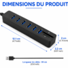 Hub USB 2.0 avec lecteur de cartes SD et Micro SD