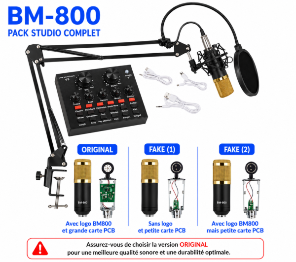 Kit studio BM800 avec bras articulé et filtre anti-pop