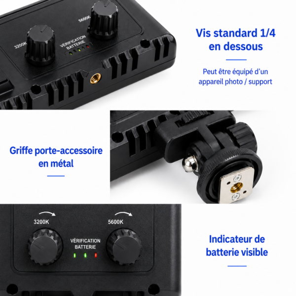 Éclairage LED Bi-Color réglable 3200K à 5600K