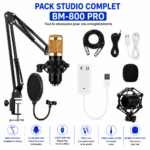 Microphone condensateur BM800 avec filtre anti-pop professionnel