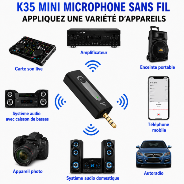 Mini micro cravate K35 Plug and Play pour TikTok et YouTube