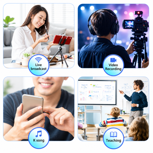 Microphone sans fil K35 compatible Android iPhone et caméra