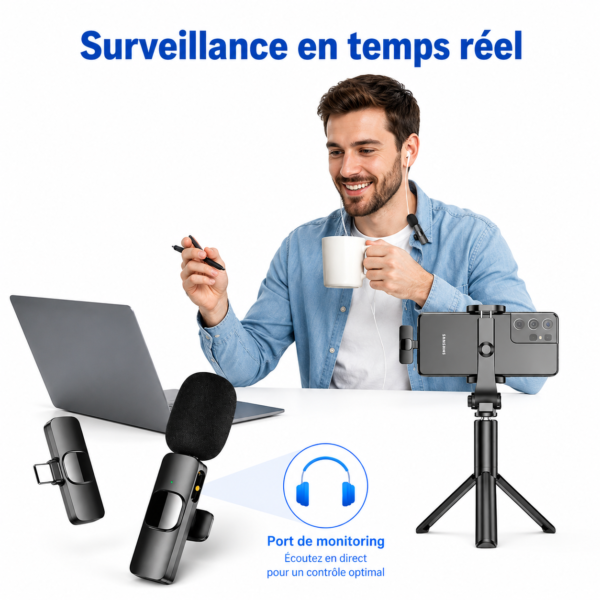Microphone Lightning Plug and Play pour TikTok et YouTube