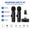 Microphone sans fil professionnel pour podcast et livestream