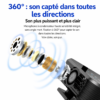 Micro sans fil USB-C et Lightning compatible smartphone tablette et appareil photo.