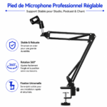 Pied de microphone professionnel réglable