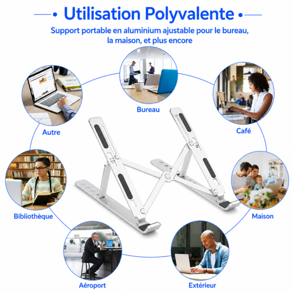 Support ordinateur portable en aluminium réglable