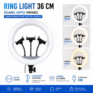 éclairage professionnel tiktok youtube avec ring light