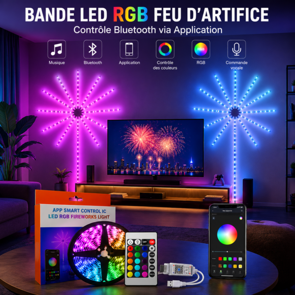 Ruban LED USB 5V pour décoration murale et ambiance lumineuse