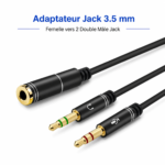 Adaptateur casque PC avec audio et micro