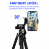 Trépied professionnel avec télécommande Bluetooth pour smartphone et caméra