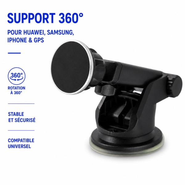 Support voiture universel rotatif 360 degrés pour smartphone
