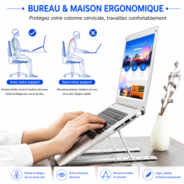 Support PC portable pliable 6 positions