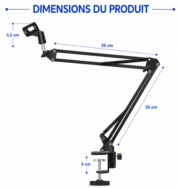 Pied de microphone robuste pour chant