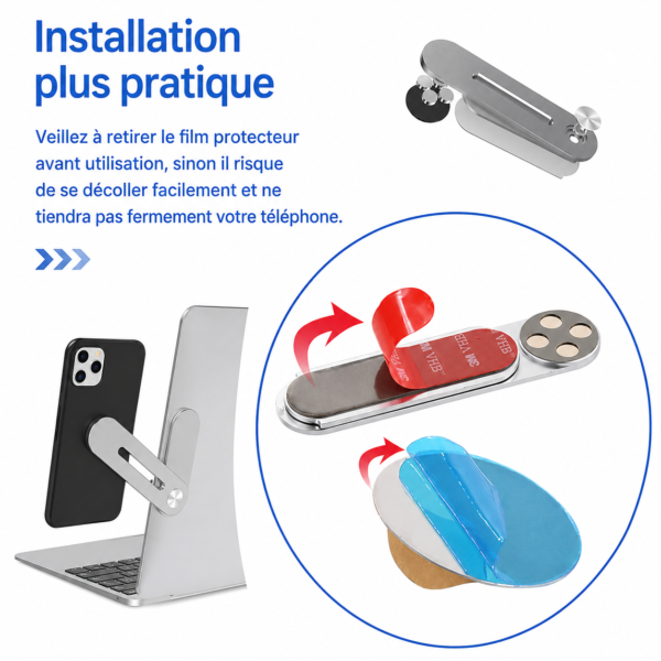 Support de bureau magnétique pour iPhone et smartphone Android