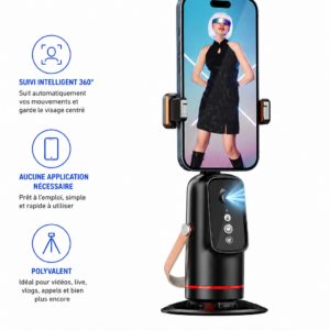 Support vidéo intelligent avec suivi automatique du visage pour streaming