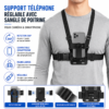 Support poitrine réglable compatible Android, iPhone et caméra d'action