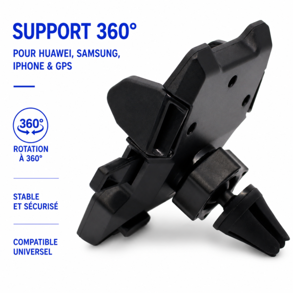 Support GPS voiture avec bras télescopique réglable