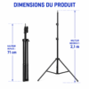 Support professionnel en aluminium compatible Ring Light et caméra